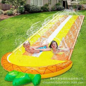 Inflatable Double Water Slide Yellow Outdoor Summer Play Toy For Kids Home Use - Product Image 2