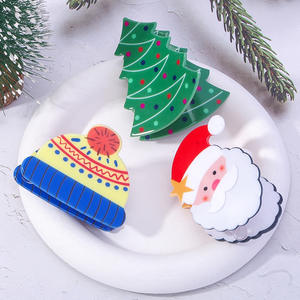 กิ๊บติดผมลายการ์ตูนคริสต์มาส น่ารัก ลายฉลาม หมวกสโนว์แมน เครื่องประดับผม กิ๊บติดผมแบบครึ่งหัว สำหรับติดด้านหลังศีรษะ สไตล์วันหยุด - Product Image 4