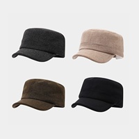 Casquette de baseball unisexe à dessus plat de couleur unie pour l'automne et l'hiver, style décontracté rétro, casquette de cadet