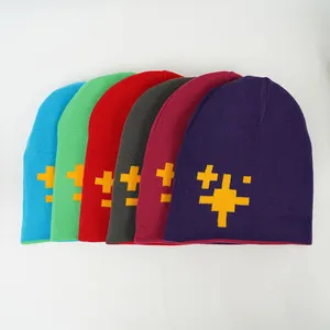 Gestreifte Grafik Manschetten lose Gorros Anpassbare Häkel arbeit All Over Print Beanies Tuqu Beanie Hersteller