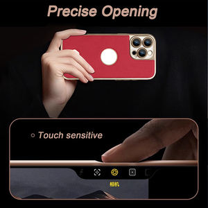 Custodia di lusso con Logo in pelle per <span class=keywords><strong>iPhone</strong></span> 11 12 <span class=keywords><strong>13</strong></span> 14 15 16 Pro <span class=keywords><strong>fotocamera</strong></span> Max protettiva con pulsante per telefono cellulare - Product Image 3