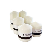 Bougies de pilier carrées blanches de différentes tailles prix bon marché bougies de pilier non parfumées en vrac pour les fêtes