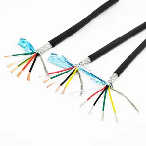 Cable blindado RVVP 22, 20, 18, 17, 15 AWG, 2/3/4/5/6/7/8/10 núcleos, Cable de Control aislado de cobre, PVC, UL2547, 6 pedidos