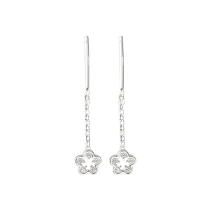 FY-EX23 orecchini a cerchio a fiori scintillanti in argento Sterling 925 unici Micro-set piccoli orecchini a fiori accessori. - Product Image 3
