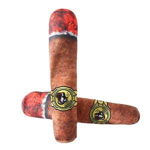 Accessoires pour animaux de compagnie personnalisé chiens Cigar Squeak peluche jouet cigare style dents nettoyage jouet à mâcher pour chiens - Product Image 4