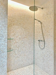 Mosaïque de verre élégante pour salle de bain et piscine, <span class=keywords><strong>couleur</strong></span> <span class=keywords><strong>blanc</strong></span> coquillage - Product Image 2