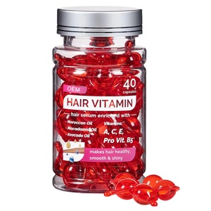 Cápsulas de vitaminas para el cabello OEM ODM 40 piezas, <span class=keywords><strong>seum</strong></span> para el cabello con aceite marroquí y aceite de aguacate para un cabello suave y brillante - Product Image 1