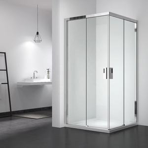 Nouvelle cabine de douche coulissante portable en verre chromé poli - Product Image 1