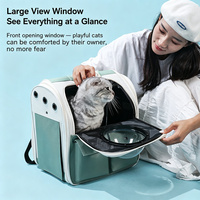 Sac à dos pour animaux de compagnie en polyester respirant, grande capacité, portable, avec fermeture éclair carrée, style capsule spatiale, pour les sorties