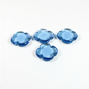 4 piezas London Blue Topaz Gemstone 15x15mm Clover 34 Cts Lote al por mayor - Product Image 1
