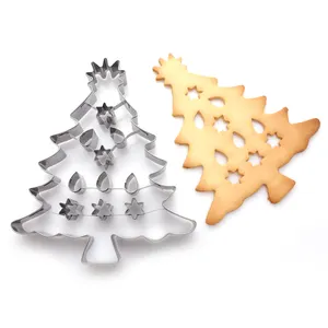 stainless steel party tools cookie mold christmas tree gingerbread man cookie cutter