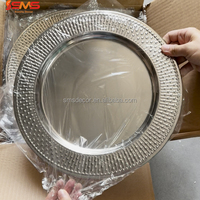 Assiette de présentation en acier inoxydable miroir or et argent de haute qualité pour décoration de table de mariage