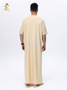 เสื้อโทบสีเบจสำหรับผู้ชาย แบรนด์อัลฮาราเมน แขนสั้น คอกลม ผ้าฝ้ายลำลอง สวมใส่ได้ทุกวัน สไตล์ตะวันออกกลาง ระบายอากาศได้ดี ทรงปกติ - Product Image 5