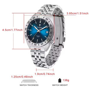 Reloj CADISEN 8230 <span class=keywords><strong>GMT</strong></span> para Hombre Automático Mecánico de Pulsera Luminoso Azul 100m Impermeable Relojes de Buceo para Hombre Reloj Hombre - Product Image 3