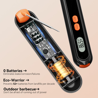 Termometer Daging Akurat dengan Probe Berkabel yang Dapat Dicuci, Termometer Makanan Digital Anti Debu untuk BBQ, Panggangan Luar Ruangan, Smoker, Dapur, Oven