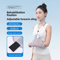 Attelle de bras respirante en tissu magique, réglable, pour le soutien de l'épaule, idéale pour les bras fracturés, les blessures au coude et après une opération.