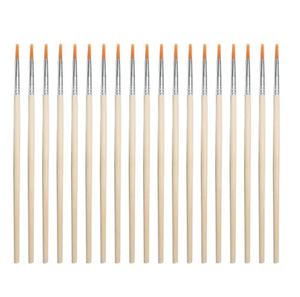 Piccolo manico in legno per bambini fai da te con pennello rotondo e piatto dettaglio acrilico pittura ad acquerello materiale artistico - Product Image 5