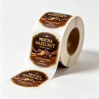 Étiquette personnalisée en feuille d'or pour pot de chocolat et café, autocollant imperméable en rouleau pour crème de cacao, beurre de noix et pâte à tartiner gourmande