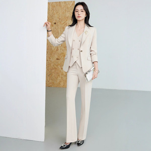 Women's Professional Suit Set Full Sleeve Worsted Anti-Wrinkle Office Lady Autumn Formal Wear - Product Image 3