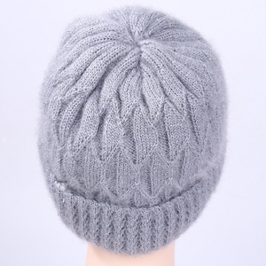 Gorro de punto de estilo coreano a la moda para mujer, gorro de esquí cálido con forro polar para otoño e invierno, gorro de lana grueso para adultos - Product Image 4