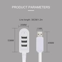 Hub USB 3-en-1 à 3 ports, chargeur répartiteur 5V, câble d'extension externe USB 3.0