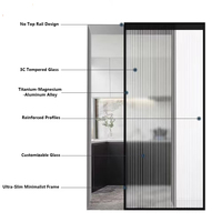 Armoire coulissante de style moderne de haute qualité, porte en verre solide, pratique, vêtements suspendus, maison, chambre à coucher, portes coulissantes en verre portables