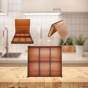 <span class=keywords><strong>Coppia</strong></span> presenta scatola di immagazzinaggio in legno di noce pieghevole a un solo livello cesto di cibo per mamma in legno di frutta secca Combo confezione <span class=keywords><strong>regalo</strong></span> - Product Image 2