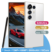 Téléphone portable débloqué double SIM en gros S26 Ultra 7,3 pouces Deca Core 1 To de stockage 16 Go de RAM Smartphone 5G pour le jeu et l'utilisation professionnelle