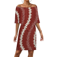 Dropshiping Vêtements Robes pour femmes Robe Shaw à épaules décolletées Design imprimé hawaïen Robes décontractées élégantes pour femmes