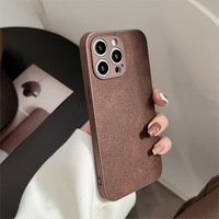 Étui de téléphone portable en cuir PU antichoc anti-traces de doigts personnalisable couleur unie pour XR/11/12/13/14/15/16/17 Pro Max