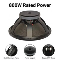Haut-parleur audio professionnel large bande de 18 pouces, 800W haute puissance, passif, avec boîtier métallique, pour KTV, conférences et sonorisation d'ambiance