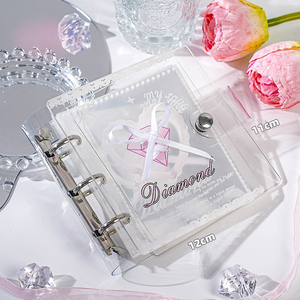 Nuevo álbum de tarjetas Kpop de acrílico de 3 pulgadas con diseño de lazo y efecto de onda de agua, estilo INS, con una rejilla, para guardar photocards. - Product Image 5