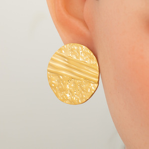 Fashion <b>Stud</b> Earrings Geometric Shape 18K Gold Plated <b>Titanium</b> Steel Party Jewelry EH12874G - Product Image 2