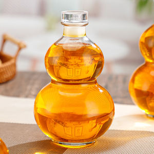 Bouteille en verre transparente en forme de <span class=keywords><strong>gourde</strong></span> 250ml 375ml 500ml pour boisson alcoolisée vodka rhum boisson avec <span class=keywords><strong>bouchon</strong></span> en liège polymère - Product Image 6