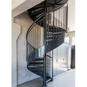 LM Easy Installed Commercial Glass Step Spiral Staircase Residential Indoor Wood Tread Helical Ladder Stairs For Outdoor Deck - Product Image 4