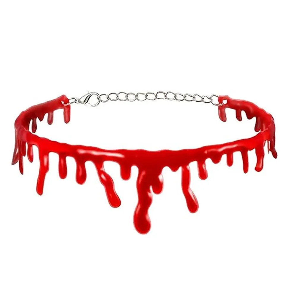 Halloween Vampier Rode Choker Ketting Druipende Bloed Chokers Voor Kostuum Accessoires Voor Vrouwen Meisjes