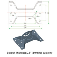 Support de fixation universel réglable pour antenne satellite et Starlink, en alliage d'aluminium, type J-Pole, diamètre 38 mm, longueur 920 mm