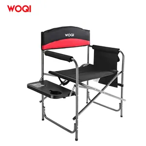 WoQi 옥외 가구 감독 의자 목제 곡물 알루미늄 휴대용 접히는 야영 의자