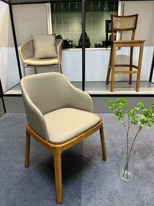 High-quality velvet <strong>furniture</strong> wooden leg chairs for Nordic modern casual restaurants, hotels, living rooms and apartments - Product Image 6