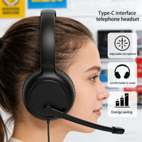 Casque 2-en-1 USB double port + DC3.5mm, filaire, circum-auriculaire, avec micro anti-bruit et contrôle du volume/muet pour bureau téléphonique