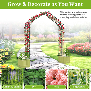 Venta al por mayor de metal blanco al aire libre boda arco decoración jardín arco para ceremonia foto telón de fondo EE. UU. almacén - Product Image 2