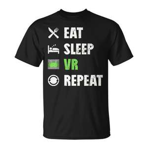 Camiseta Eat Sleep VR Repeat, camiseta para juegos de realidad virtual para jugadores - Product Image 1