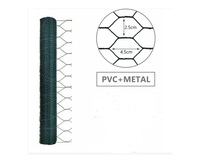 Grillage hexagonal enduit de PVC de 3/4 "-1"- 2 "/filet/grillage de poulet/piège à crabe et à poisson/maille de lapin en rouleaux