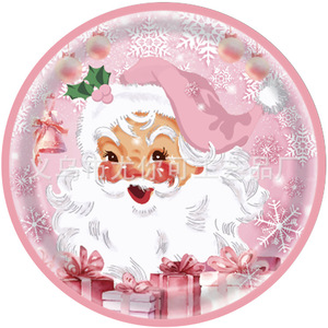 Ensemble de vaisselle rose pour fête de Noël, assiettes en papier, gobelets, nappe, bannières, 60-80 pièces, décorations jetables pour les fêtes - Product Image 2