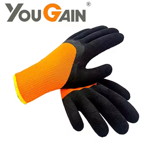 Vente directe d'usine gants thermiques d'hiver gants de sécurité résistants au froid guantes revêtement froissé en latex avec doublure en éponge polyester 7g - Product Image 6