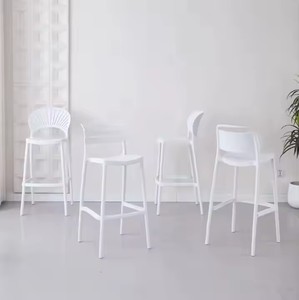 <span class=keywords><strong>Taburete</strong></span> de Bar de <span class=keywords><strong>polipropileno</strong></span> plástico PP con pasamanos, sillas apilables modernas para restaurante, cafetería - Product Image 5