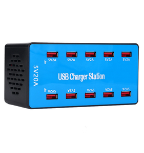 Cargador USB de Pared con 10 Puertos, 100W, 5V, <span class=keywords><strong>20A</strong></span>, con Certificación CE, FCC y RoHS, Estación de Carga Rápida para Teléfonos, <span class=keywords><strong>Galaxy</strong></span> S8, S9, Tabletas y Más - Product Image 5