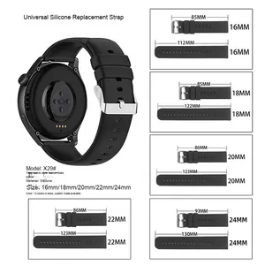 Cinturino universale in Silicone morbido 16/18/20/22/24MM per orologio Huawei 4 <span class=keywords><strong>3</strong></span> GT5 GT4 Samsung Xiaomi smartwatch cinturino - Product Image 2