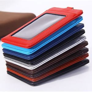 Logotipo personalizado multifuncional de cuero genuino de trabajo titular de la tarjeta de identificación de cuero inteligente tarjetas de crédito bolsa de manga para 2 tarjetas - Product Image 6