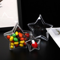 Usine En Gros Transparent Creative Joy Bonbons Boîte Pentagramme Étoile En Plastique Emballage En Relief Perlé De Noël Déco Pendentif